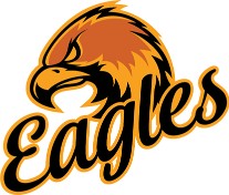 Belpre Eagles mascot logo with stylized eagle head crest and cursive “Eagles” text