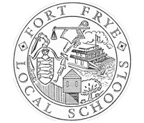 Fort Frederick Local School Seal With Books, Banner, Schoolhouse, and Learning Symbols