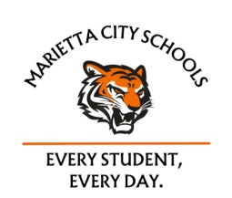 Marietta City Schools tiger emblem logo with Every Student Every Day slogan